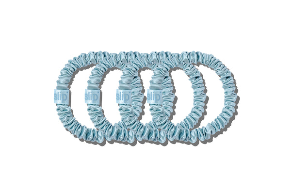 Back to School Sky Blue Skinny Scrunchies