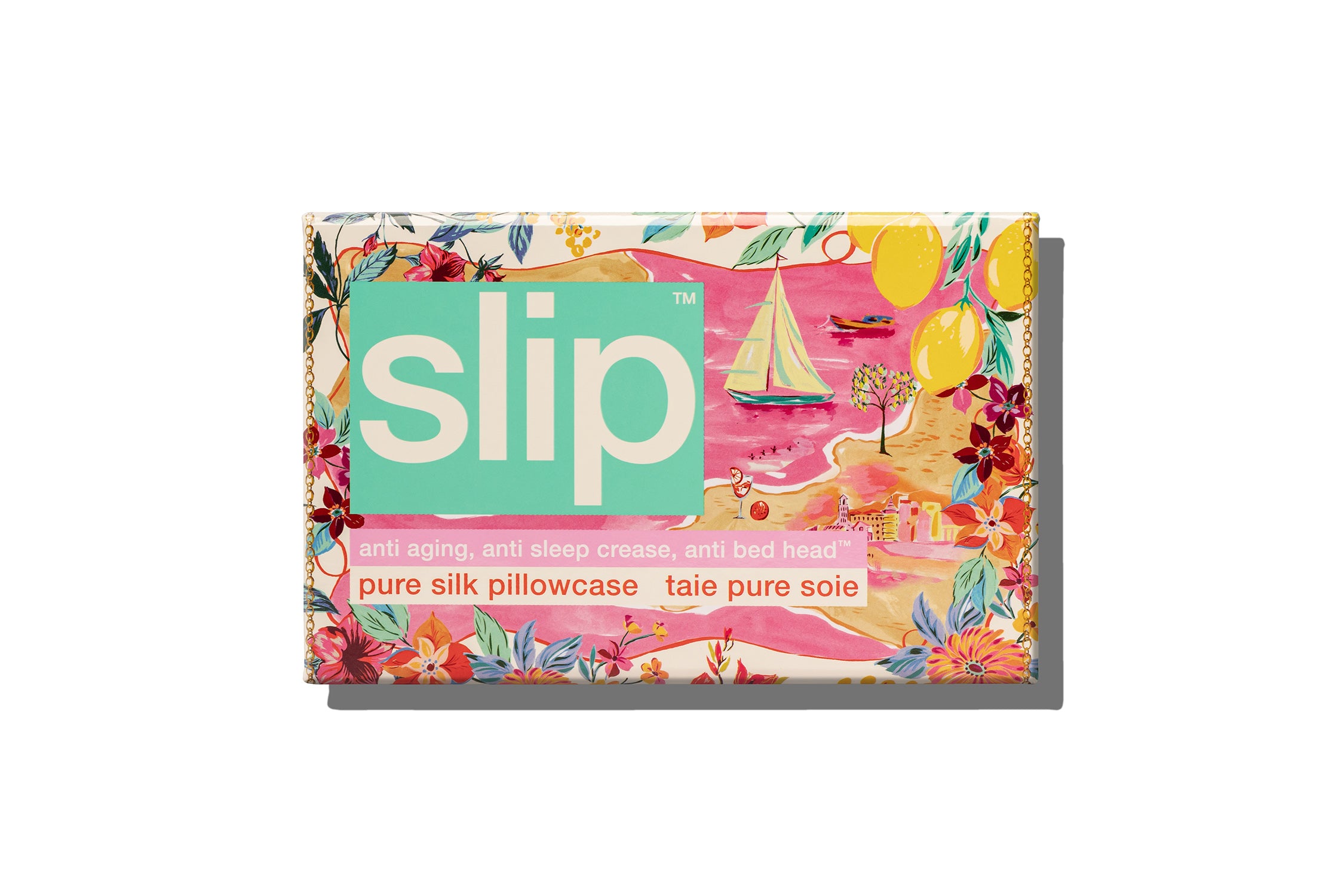 SLIP PURE SILK PILLOWCASE - BEACH CLUB - QUEEN - ZIPPERED – Slip CA
