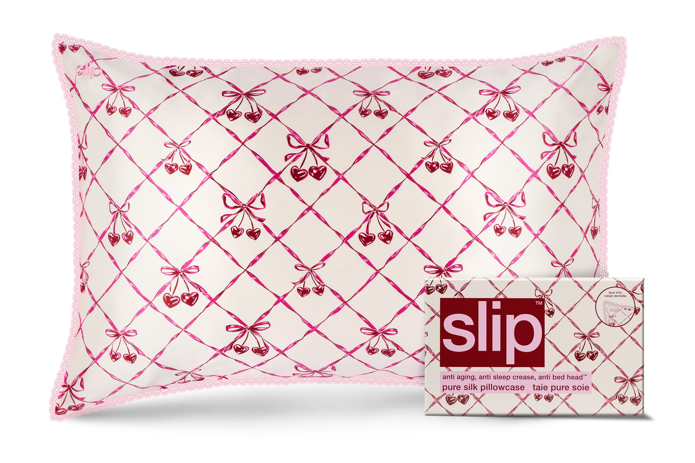SLIP PURE SILK PILLOWCASE - SWEET CHERRY - QUEEN - ZIPPERED – Slip CA