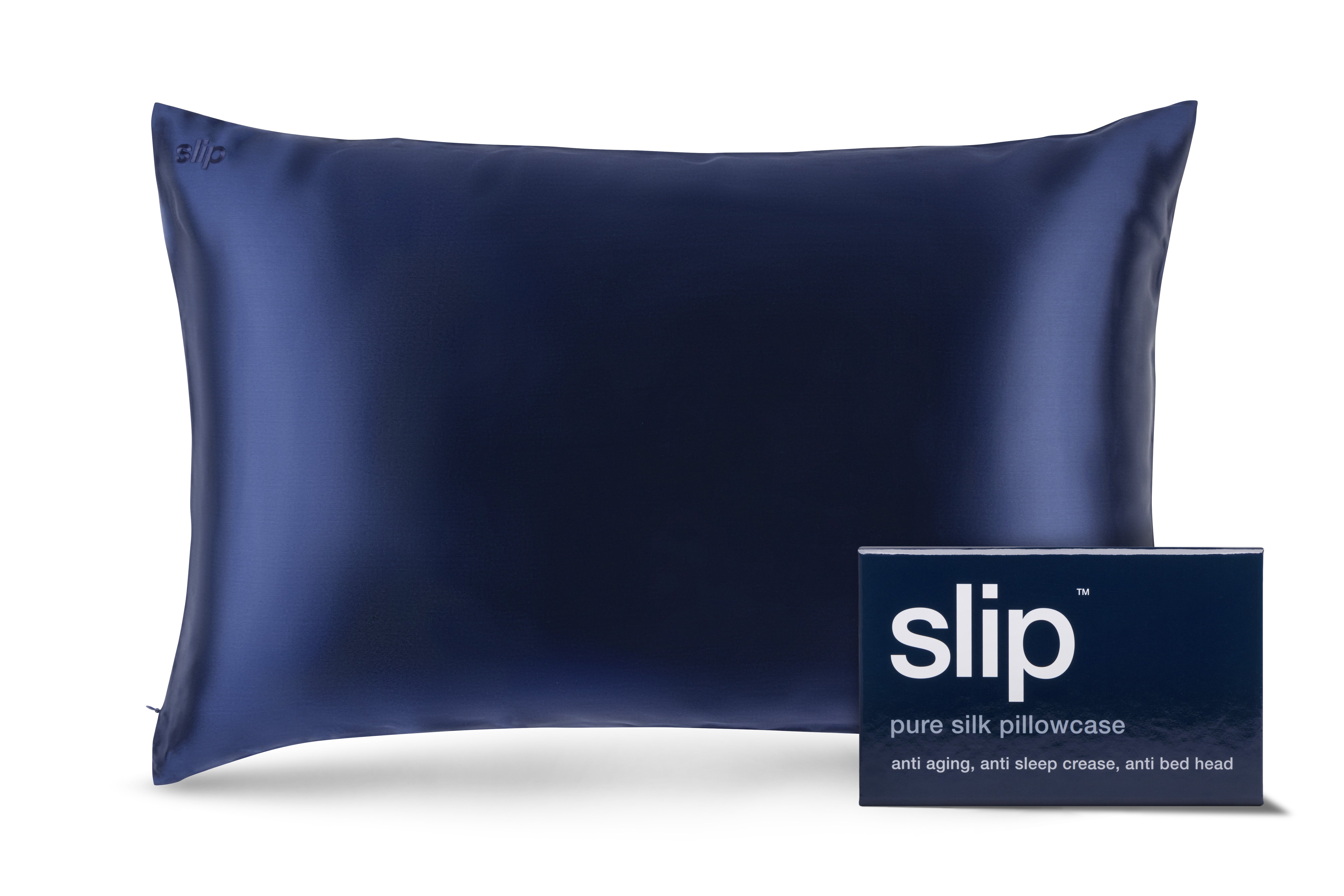 Navy Queen Zippered Pillowcase – Slip CA