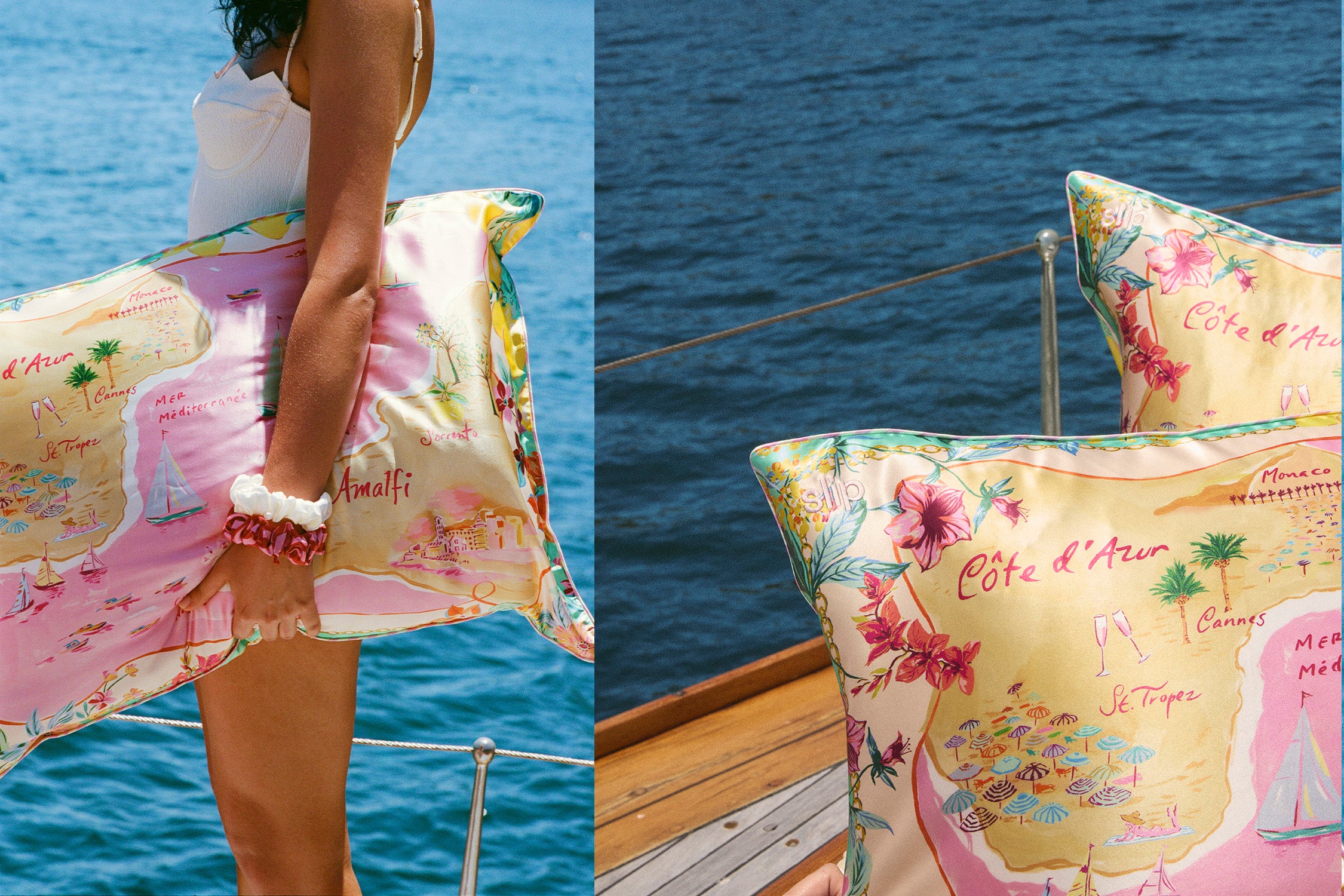 SLIP PURE SILK PILLOWCASE - BEACH CLUB - QUEEN - ZIPPERED – Slip CA