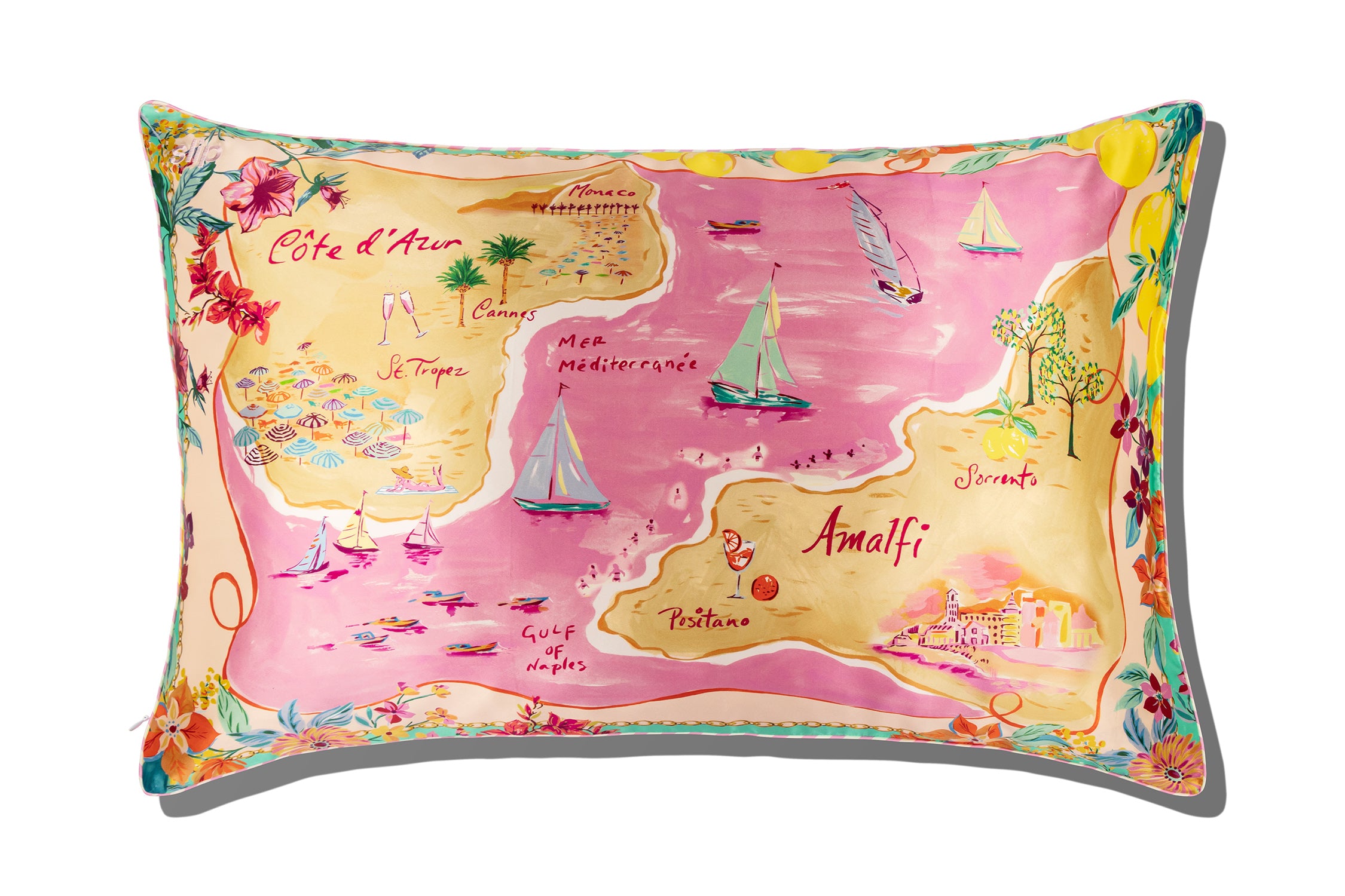 slip 枕カバー SLIP PURE SILK PILLOWCASE - BEACH CLUB - QUEEN - ZIPPERED – Slip CA